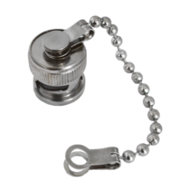 Capuchon anti-poussière BNC mâle avec chaîne, en cuivre nickelé, pour protection industrielle