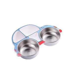 环保不锈钢汽车造型分隔板套装儿童餐具，适合幼儿训练饮食 - Product Image 1