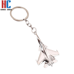 Porte-clés pendentif en alliage métallique plaqué or 3D moderne, modèle d'avion de chasse aérospatial, personnalisé en usine depuis 23 ans - Product Image 4