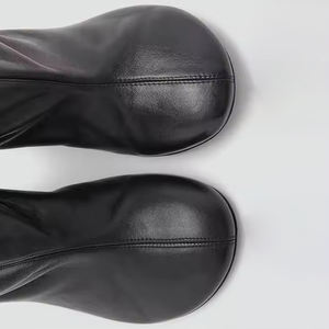 <span class=keywords><strong>Botas</strong></span> hasta la rodilla de mujer con tacón de aguja negras de invierno, precio al por mayor, fabricación de logotipo personalizado - Product Image 4