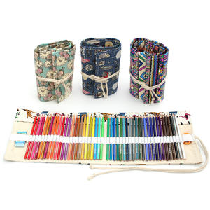 Storage Pen <b>Eraser</b> Pencil Sharpener Stationery Cute Student Portable Canvas Pencil Case with Holes - Product Image 1