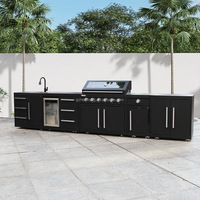 Maxnice Vente à Chaud Nouveau Commercial BBQ Grill Cabinet Island Tout-en-un En Acier Inoxydable Cuisine Extérieure De Luxe
