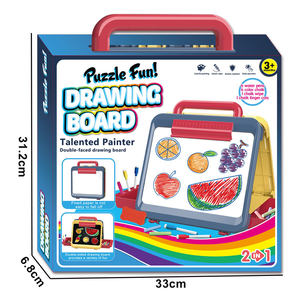 Papan gambar anak, <span class=keywords><strong>2</strong></span> In 1 sisi ganda warna-warni papan lukisan Doodle dapat dihapus mainan bantalan menulis dapat dilipat - Product Image 5