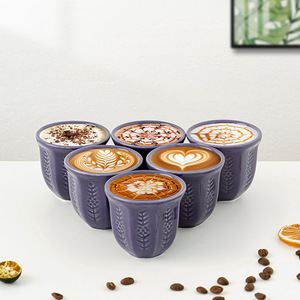 Set di Sei Pezzi in Stile Arabo Moderno e Semplice, Tazze in Ceramica Multicolore con Rilievo a <span class=keywords><strong>Tulipano</strong></span> per Caffè e Tè, 100ml - Product Image 2