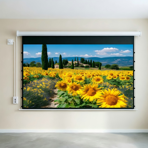 Écran <span class=keywords><strong>motorisé</strong></span> tendu HD de 95 pouces avec télécommande intelligente pour la projection vidéo <span class=keywords><strong>et</strong></span> de jeux dans le salon - Product Image 2