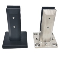 Support de fixation en verre réglable et durable au design moderne, à montage au sol, pour balustrade sans cadre, main courante et clôture de piscine