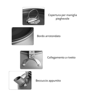 Bollitore da Campeggio in Alluminio 0.8L con 2 Tazze in Acciaio Inox, Set Leggero per Trekking ed Escursionismo - Product Image 5