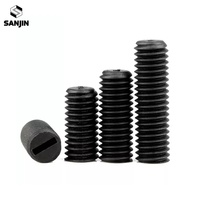 Vis sans tête à fente, métrique, M3-M8, tête en nylon noir, isolée, à extrémité plate, vis de fixation