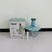 Nieuwe product hoge kwaliteit plastic handmatige pers voedsel groentehakker multifunctioneel BPA-vrij handbediende groentesnijder blender