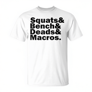 T-shirt da allenamento da uomo Squats Bench Deadlifts Macros Fitness - Product Image 3