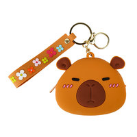 Porte-monnaie Capybara en silicone mignon de haute qualité, porte-clés PVC, breloque de sac, cadeau créatif pour couple Capybara, petit cadeau très prisé