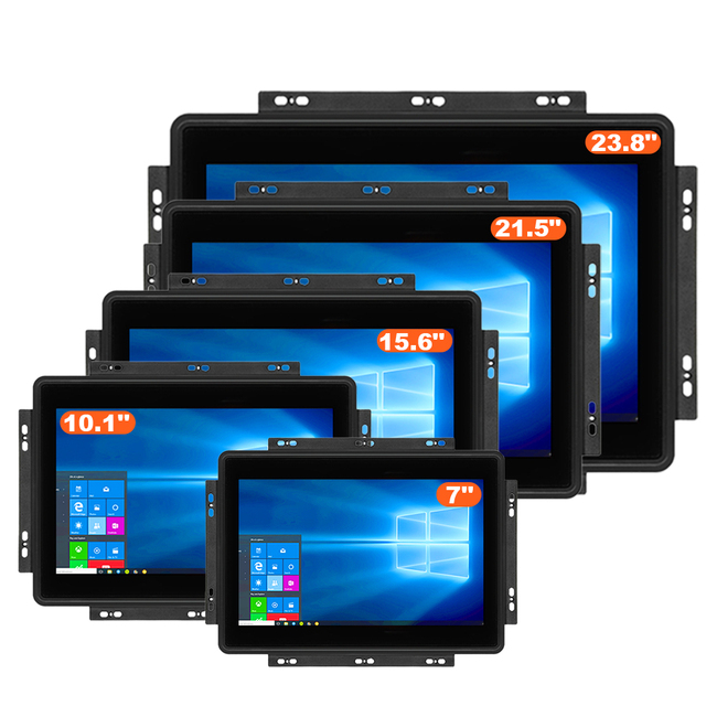 WIntouch ODM OEM 10.1 12 21.5 Inch PCAP Touch Screen HMI Panel PC IP65 Embedded Waterproof LCD Industrial Touch Monitor