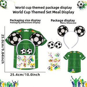 US-Canada-Mexico for Football Theme Fan Merchandise Three-Piece Set Headband Earrings Tattoo Stickers Cheering Props - Product Image 4