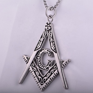 จี้อิลลูมินาติ สแตนเลสสตีล สั่งทำพิเศษ ตัวอักษร G จี้เสรีภาพแบบเมสัน ชุบไทเทเนียม - Product Image 4