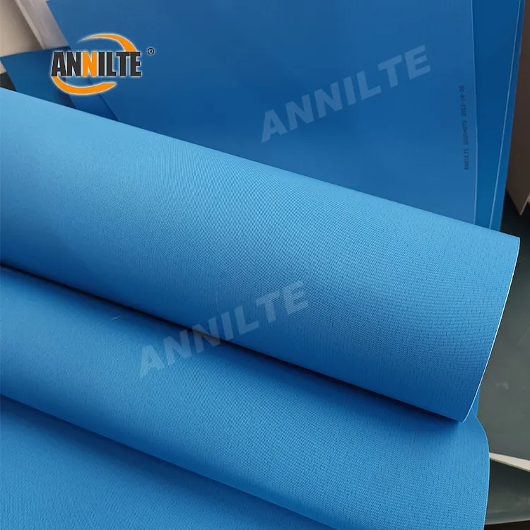 Annilte – bande transporteuse bleue en pu de 1.5mm de qualité alimentaire, résistant à l'usure et à l'huile pour l'industrie alimentaire