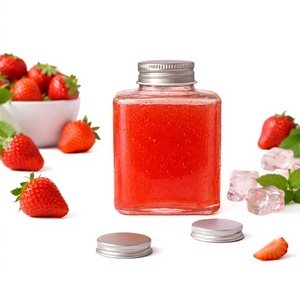 Vente en gros de pots en verre carrés transparents de 500 ml V500-3313 avec couvercle à vis en aluminium, emballage personnalisable de qualité alimentaire pour les boissons - Product Image 1