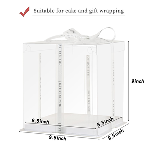 Boîte d'emballage carrée transparente en plastique pour gâteaux, idéale pour les mariages et les pâtisseries, vente en gros - Product Image 2
