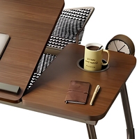 Table de lit pliable réglable en hauteur, support de bureau portable en bois pour le travail, les études, la maison, le bureau, la chambre à coucher, le dortoir