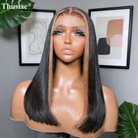 Perruques Bob en cheveux humains lisses, cheveux vietnamiens bruts, double densité, perruque Bob frontale complète naturelle avec dentelle transparente 13x4 sans colle