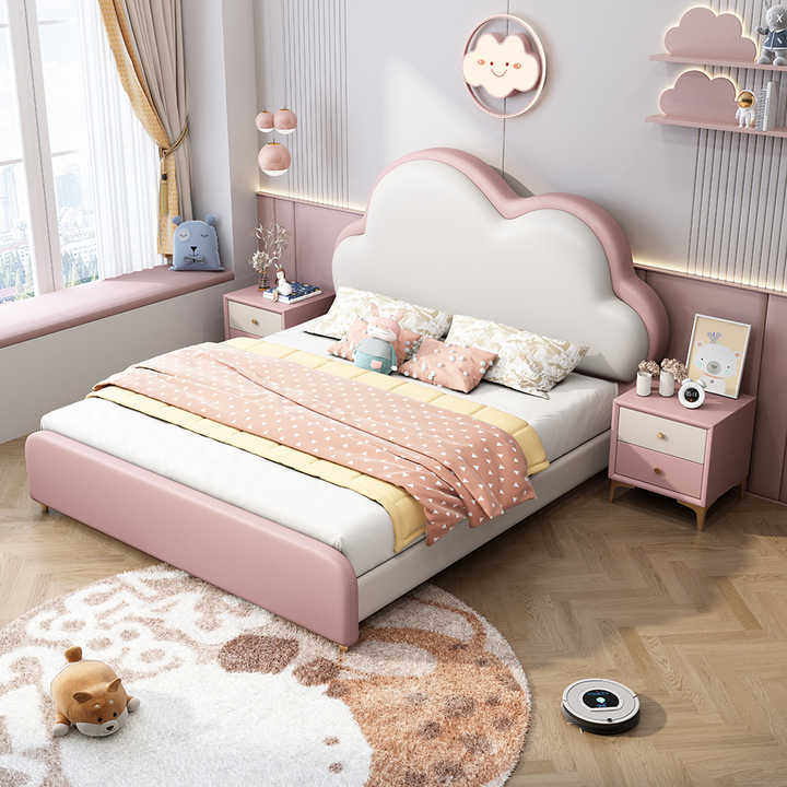 Modern design bed kids lovely single kids beds bedroom furniture solid ...