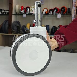 Medical <span class=keywords><strong>Castor</strong></span> Wheel Central Control Lock Rollen Krankenhaus bett ausrüstung Silent Stem Caster TPR 5 "6" Zoll Twin Swivel Ruedas - Product Image 5