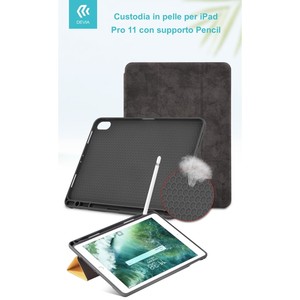 Custodia in pelle nera iPad Pro 11 \ "e 12.9 \" con supporto a matita Cover Mini iPad di sesta generazione - Product Image 1