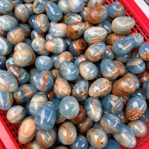 Œuf en <span class=keywords><strong>Onyx</strong></span> Bleu Naturel en Gros, Cristal de Guérison, Œuf en Quartz Artisanal pour la Décoration - Product Image 3