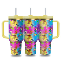 Gobelet isotherme portable en acier inoxydable de 40 oz, sans BPA, avec logo personnalisé de luxe, motif ours mignon et poignée
