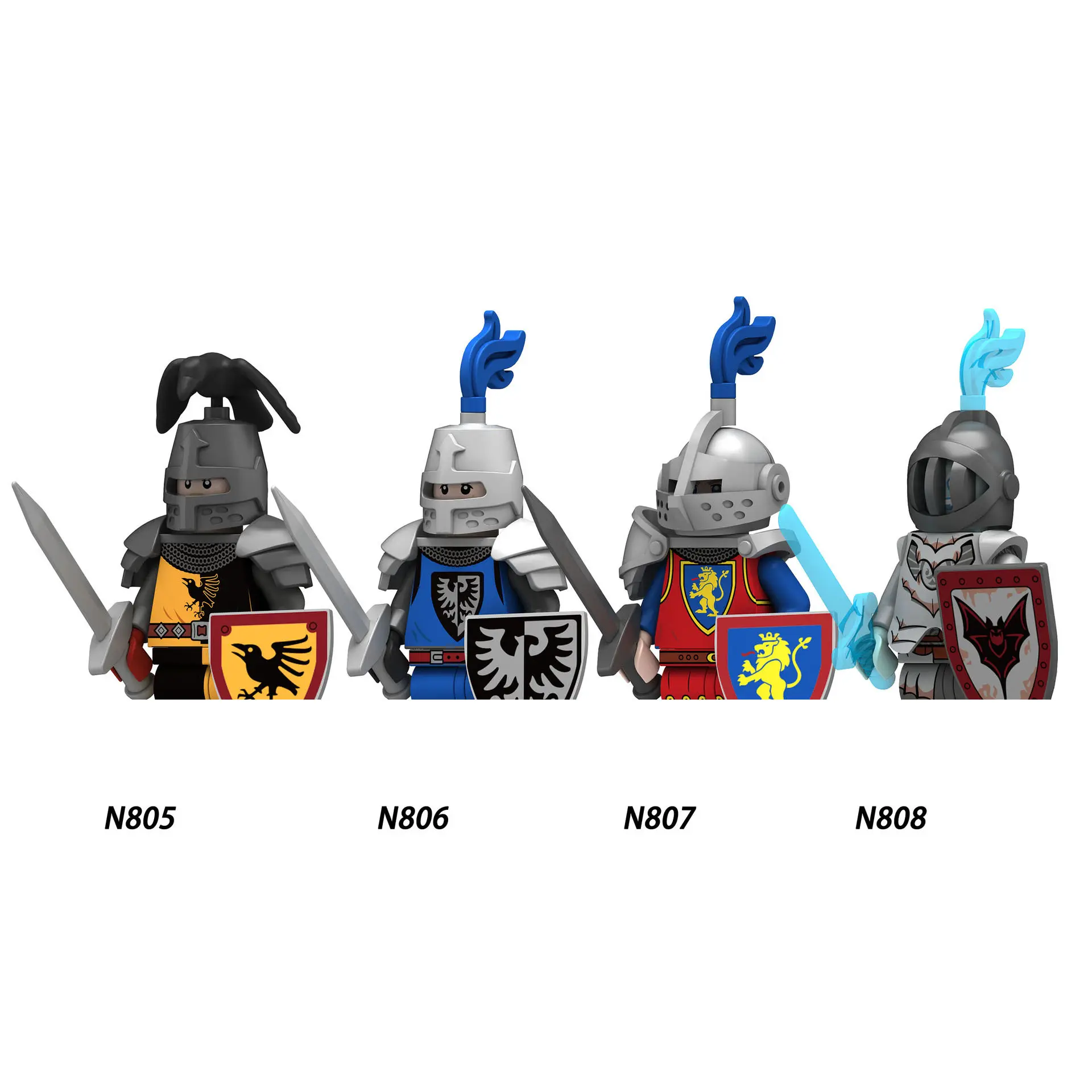 Древний военный средневековый черный Орел, Красный Лев, Темный рыцарь, солдаты, строительные блоки, фигурка, игрушка