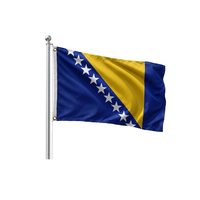 Drapeau de la Bosnie-Herzégovine 3x5 pieds en polyester, drapeau décoratif bosnien-herzégovinien 150x90 cm avec 2 œillets