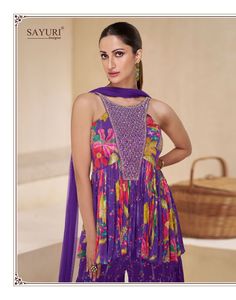 Super calidad Premium seda Salwar Kameez Sharara conjunto para mujer elegante Sharara Palazzo traje para fiesta y boda desgaste - Product Image 5