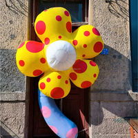 Décoration géante personnalisée scène fête fond décoration fleurs gonflables pour centre commercial