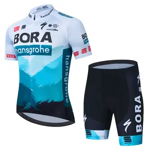 Conjunto de ropa de ciclismo para hombre, Jersey de manga corta y pantalones cortos transpirables, uniforme de ciclismo de carretera, alta calidad, venta de fábrica