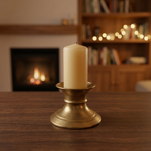 <b>Gold</b> <b>Candle</b> <b>Holder</b> for Pillar <b>Candle</b>, Vintage Brass <b>Candle</b> Stand for Home Decor, Dining Table Centerpiece & Festive Decoration - Product Image 3