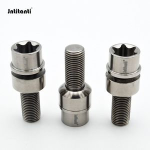 Jntitanti Boulon de roue <span class=keywords><strong>antivol</strong></span> en alliage de titane Gr.5 avec clé, tête Torx et siège flottant, pour <span class=keywords><strong>Porsche</strong></span> M14*1.5*30/35mm - Product Image 6