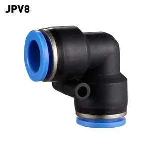 JPV8 Konektor Selang Pneumatik Tekan In, Plastik Pneumatik Pas Pipa Udara
