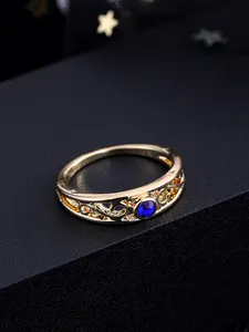 Cincin berlian wanita, Perhiasan Eropa dupleks gaya sederhana indah kepribadian biru
