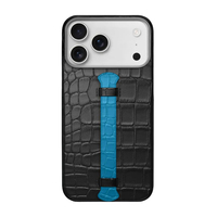 Coque de protection magnétique en cuir véritable d'alligator/crocodile de créateur exotique pour iPhone 18, 17 Pro, 18 Pro Max, vente en gros