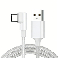 Cable de Carga Rápida USB C, Cable Tipo C de Ángulo Recto de 90 Grados, 50 cm, 1 m, 2 m, Cable USB C de Alta Calidad con Trenzado de Nailon, Cargador de Datos de 3 A
