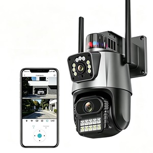 Caméra réseau PTZ à double objectif 6MP, caméra de surveillance sans fil Wi-Fi, audio bidirectionnel, vision nocturne, détection de mouvement, iCSee - Product Image 1
