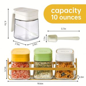 Glass Seasoning <b>Jar</b> Clear <b>Spice</b> Condiment Square Salt Sugar Pepper Herbs Storage Container Condiment Pots <b>Jars</b> for Kitchen - Product Image 2