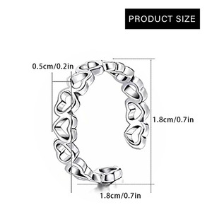 TS003 Waterproof <strong>Gold</strong> Plated 316L Stainless Steel Heart Shaped Adjustable <strong>Toe</strong> <strong>Ring</strong> Summer Foot Beach Jewelry Midi <strong>Ring</strong> - Product Image 5