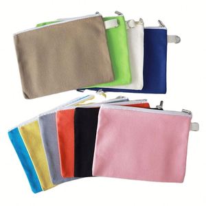Eco Friendly Blank Organic Cotton <b>Canvas</b> <b>Plain</b> Travel Zipper Makeup Bag Cosmetic With Custom Logo for Ladies - Product Image 4