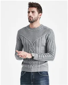 Men Crew Turtle Neck Knitted Plus Size Fashion Striped For Men Crewneck Sweatshirt Sweaters
