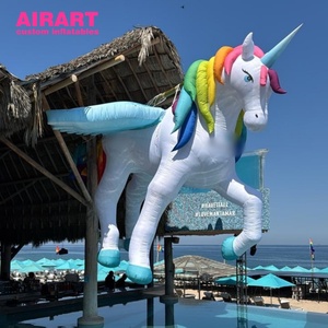 Mascotte Gonfiabile a Forma di Cavallo per Feste Estive in Spiaggia, Decorazione per Festival Musicali e Case in Paglia - Product Image 1