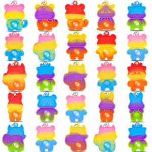 Juguete Antiestrés Personalizado con Diseño de Animales de Dibujos Animados, Llavero de Silicona, Juguetes de Burbujas para Presionar - Product Image 1