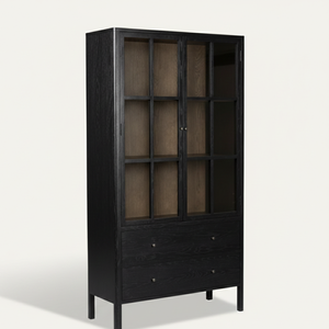 Meuble à vin extensible en verre noir, design moderne, vitrine de rangement pour bar à domicile, villa, salon, mobilier de luxe - Product Image 1