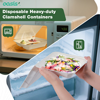 Boîtes à repas compostables en bagasse de canne à sucre, 9 pouces, robustes, jetables, écologiques et biodégradables