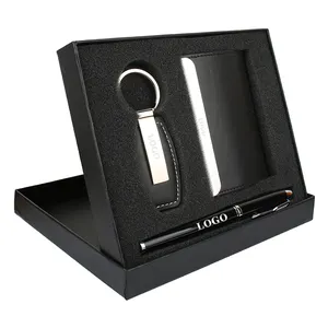 wholesale promotional business gift sets Corporate Gift sets with post card/pen/keychain for men and women