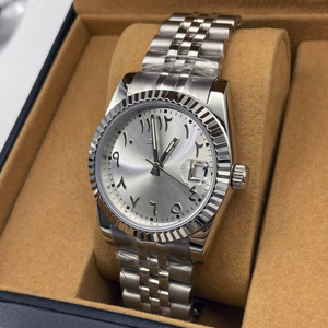 Men's Business Stainless Steel <b>Automatic</b> Mechanical Watch with Arabic Numerals Dial NH35 Movement <b>Wristwatch</b> - Product Image 1